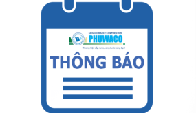 THÔNG BÁO VỀ VIỆC THỐNG NHẤT ĐỊNH DANH THƯƠNG HIỆU SAWACO CỦA CÔNG TY CỔ PHẦN CẤP NƯỚC PHÚ HOÀ TÂN